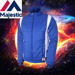 마제스틱 야구점퍼 잠바 팀잠바 [MAJESTIC] ML154MBAJP215 BLUE 어센틱 칼라블럭 패딩점퍼 (파랑)  야구의류