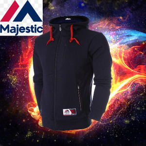 마제스틱 야구후드티 [MAJESTIC] ML154MBAJK216 NAVY 어센틱 후드짚업자켓 (곤색)  야구의류 