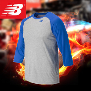 뉴발란스 언더티 [NEW BALANCE] TMMT601_3/4 라글란 Baseball Top_B (블루)