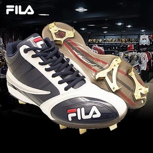 [FILA] 휠라 FILA 롭미드 스페셜[곤] 야구화 징교환형 야구홀릭 야구용품 M1BSU0012NV 