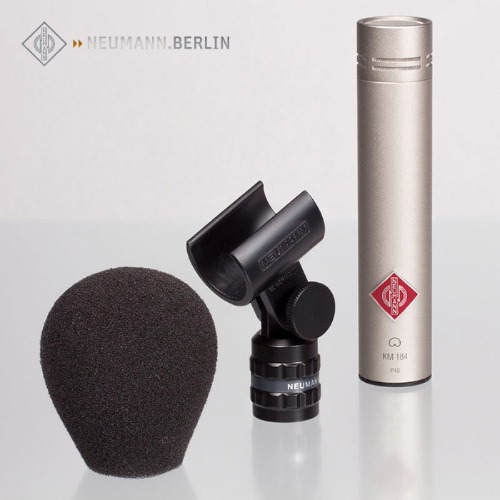 노이만 KM184 마이크 미니어처 니켈색 Neumann KM-184 Miniature Mic Nickel 윈드스크린,홀더포함