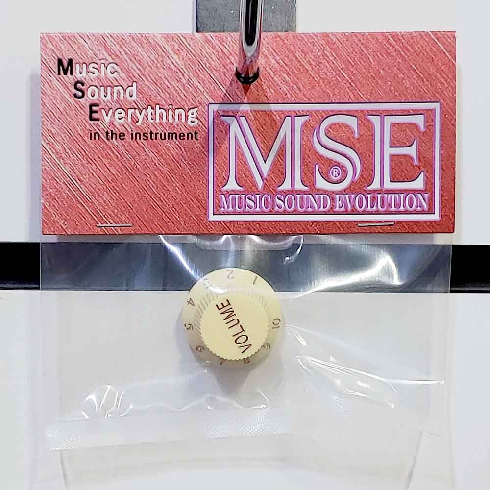 MSE STKNV-AWH-A 스트라토캐스터 볼륨노브 에이지드화이트색 1개 MSE Stratocaster Volume Knob Aged White (1) 스트랫노브,스플릿샤프트용노브 펜더포트,CTS포트용