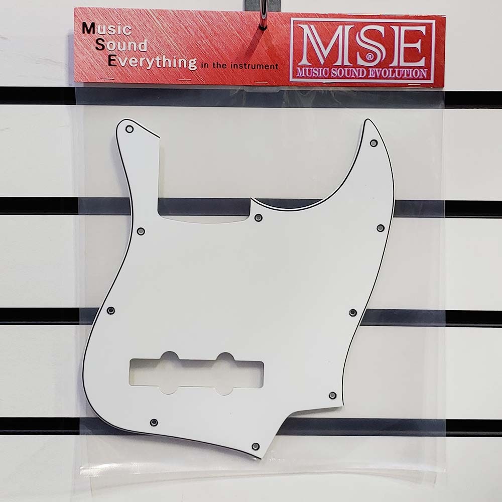 MSE JB4PG10WH 4현 재즈베이스픽가드 JB픽가드 흰색 10홀 3ply MSE JB4-PG10-WH JB Pickguard White 10hole 멕시코펜더호환품