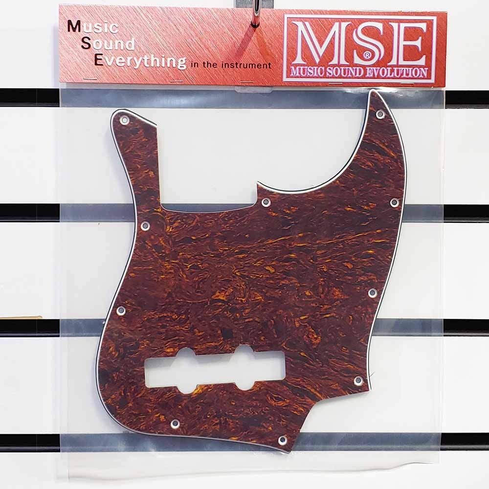 MSE JB4PG310TOR 4현재즈베이스픽가드 톨토이즈색 10홀 3ply JB4PG310-TOR 10Hole JazzBass Pickguard Tortoise 멕시코펜더호환품,JB픽가드