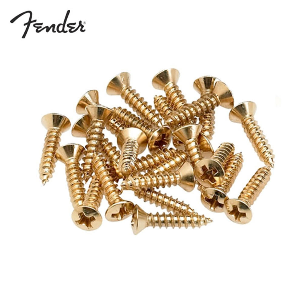 펜더 픽가드나사 24개 금색 각종플레이트용 나사 Fender PICKGUARD - CONTROL PLATE MOUNTING SCREWS (24) 099-4924-000,0994924000