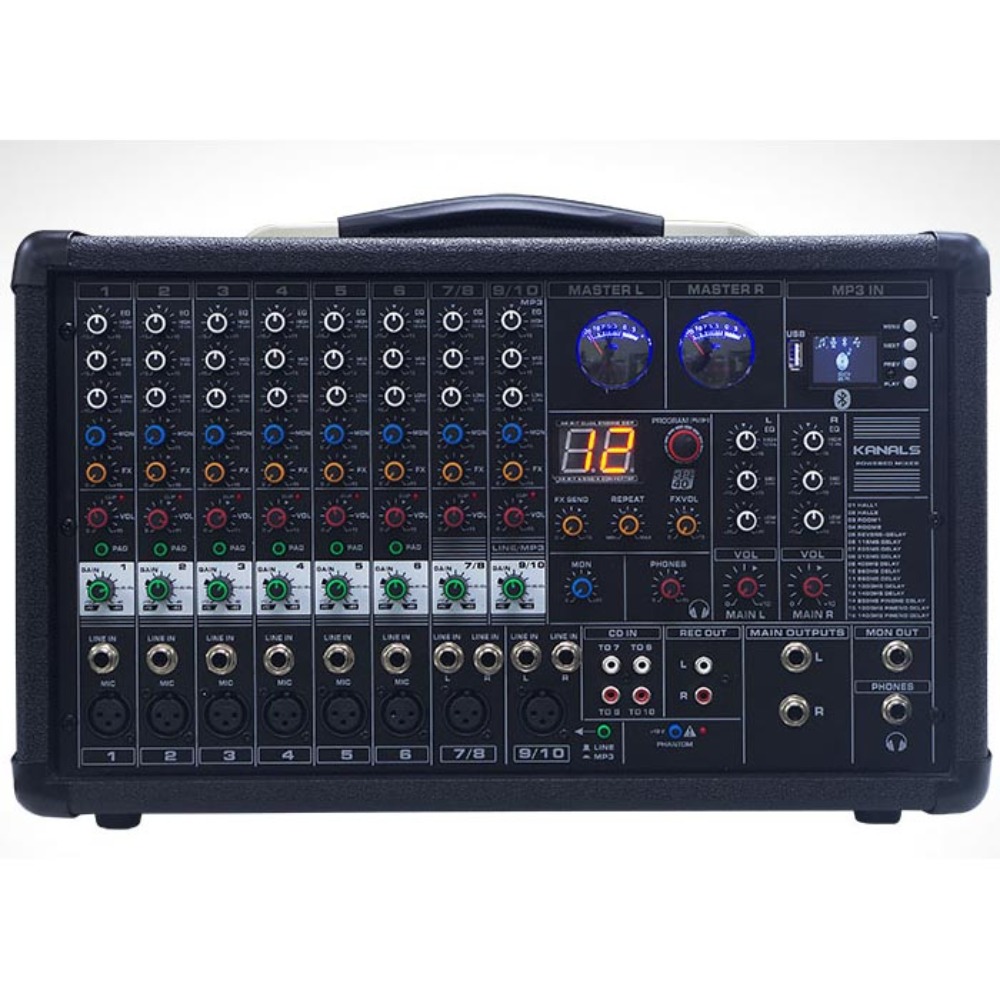 카날스 BKM800 파워드믹서 Kanals BKM-800 Powered Mixer 800w출력(400x2) , USB,블루투스기능