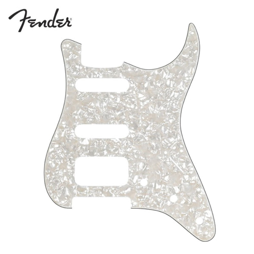 펜더 HSS 스트라토캐스터 픽가드 화이트모토색 11홀 Fender 11-HOLE MODERN-STYLE STRATOCASTER® H/S/S PICKGUARDS White Moto 099-1338-000,0991338000