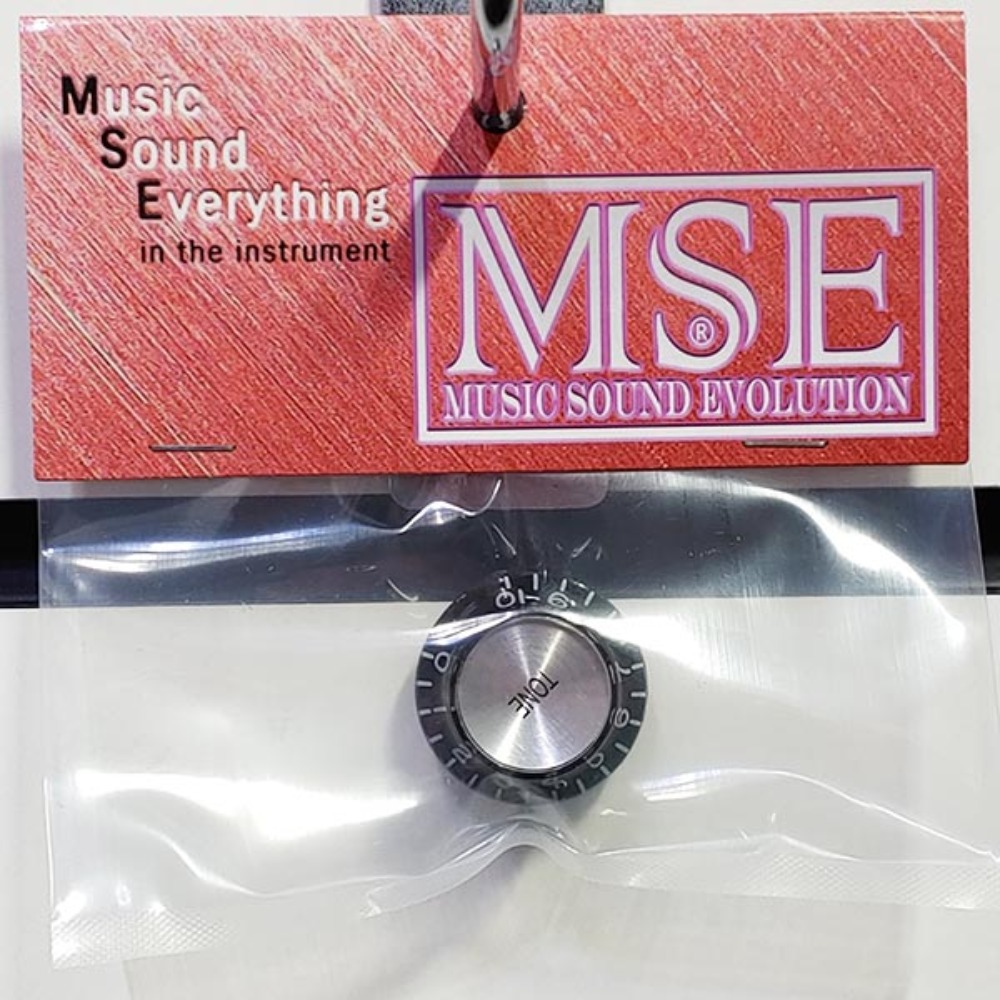 MSE THKN200SBAT 탑햇노브 실버/검정색 톤1개 TH-KN200SB-A-T Top Hat Knob Silver/Black Tone (1) CTS포트,깁슨포트용,깁슨노브대용