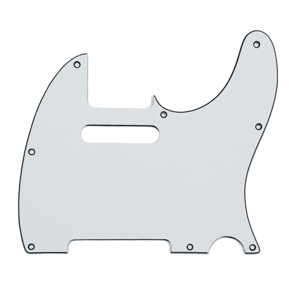 MSE TEPG8WH 텔레캐스터픽가드 흰색 8홀나사 3ply 텔레픽가드,펜더호환 MSE Tele Pickguard White 8Hole