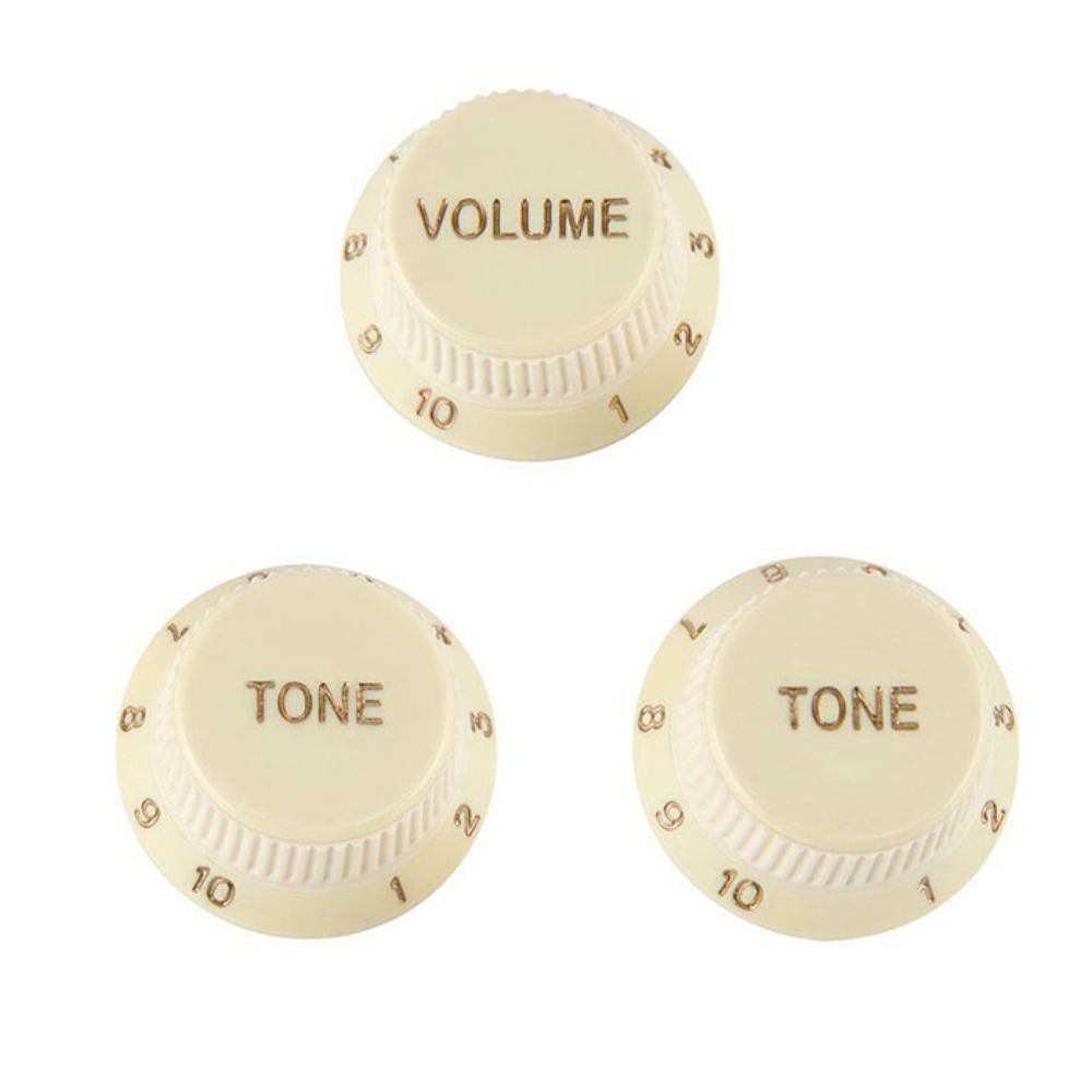 펜더 스트라토캐스터 노브 소프트터치 에이지드화이트색 1볼륨2톤 Fender STRATOCASTER® KNOBS Soft Touch 1V,2T Aged White 0992008000 099-2008-000