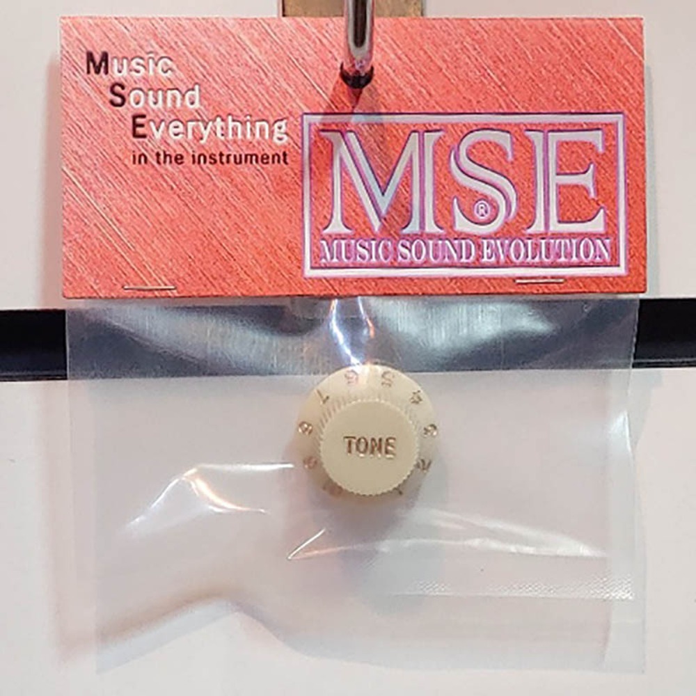 MSE STKN500T-AWH-AK 스트라토캐스터 톤노브 에이지드화이트색 1개 펜더호환 스트랫노브 Stratocaster Tone Knob Aged White (1) 모든스플릿샤프트포텐셔미터용