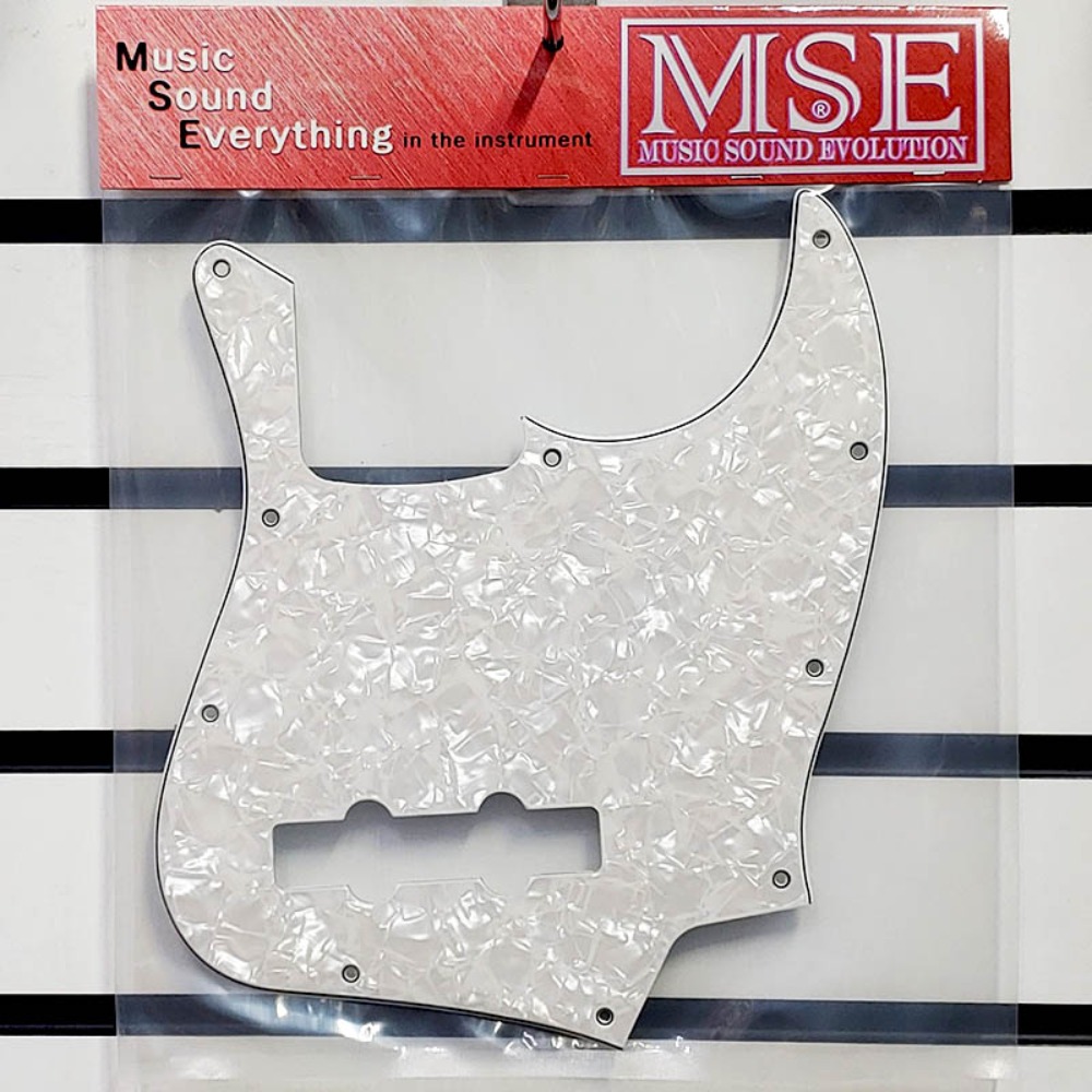 MSE JB4PG10PWH 4현 재즈베이스픽가드 JB픽가드 화이트펄색 10홀 4겹 MSE JB4-PG10-PWH JB Pickguard Pearl White 4ply 10hole 멕시코펜더호환품