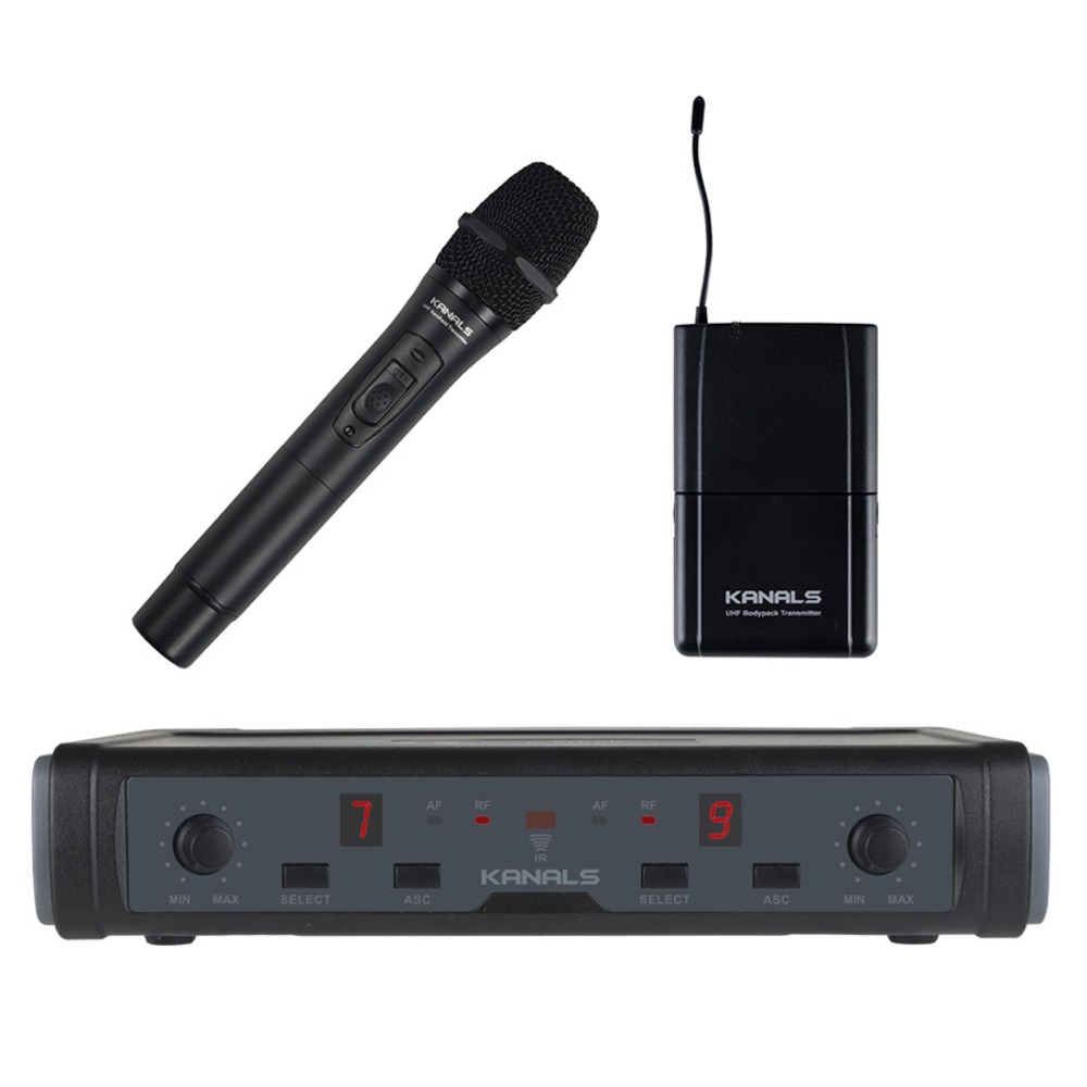 카날스 BK7200N 2채널 무선마이크 900Mhz (핸드+벨트팩) Kanals BK-7200N Wireless Mic 925-937.5Mhz