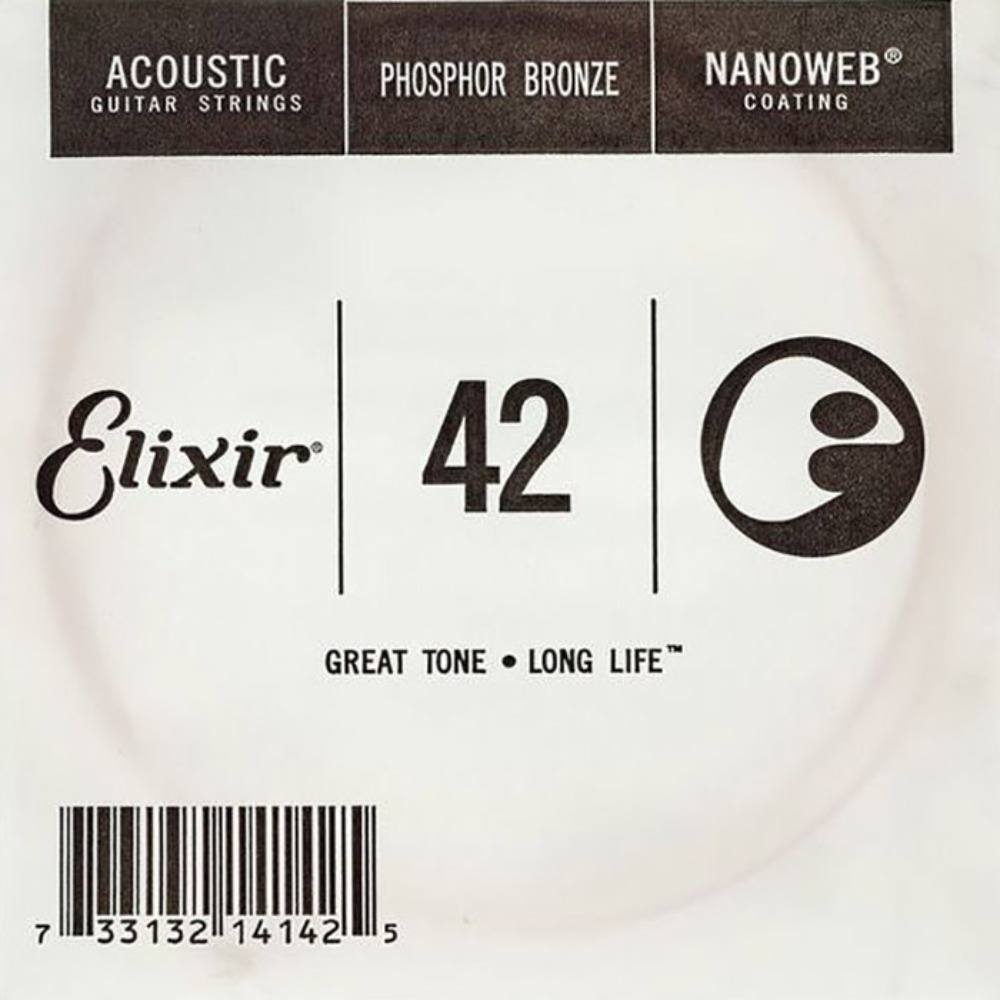 엘릭서 나노웹 포스포브론즈 어쿠스틱낱줄 42게이지 Elixir Nanoweb Phosphor Bronze Acoustic 042 12-53세트 5번줄