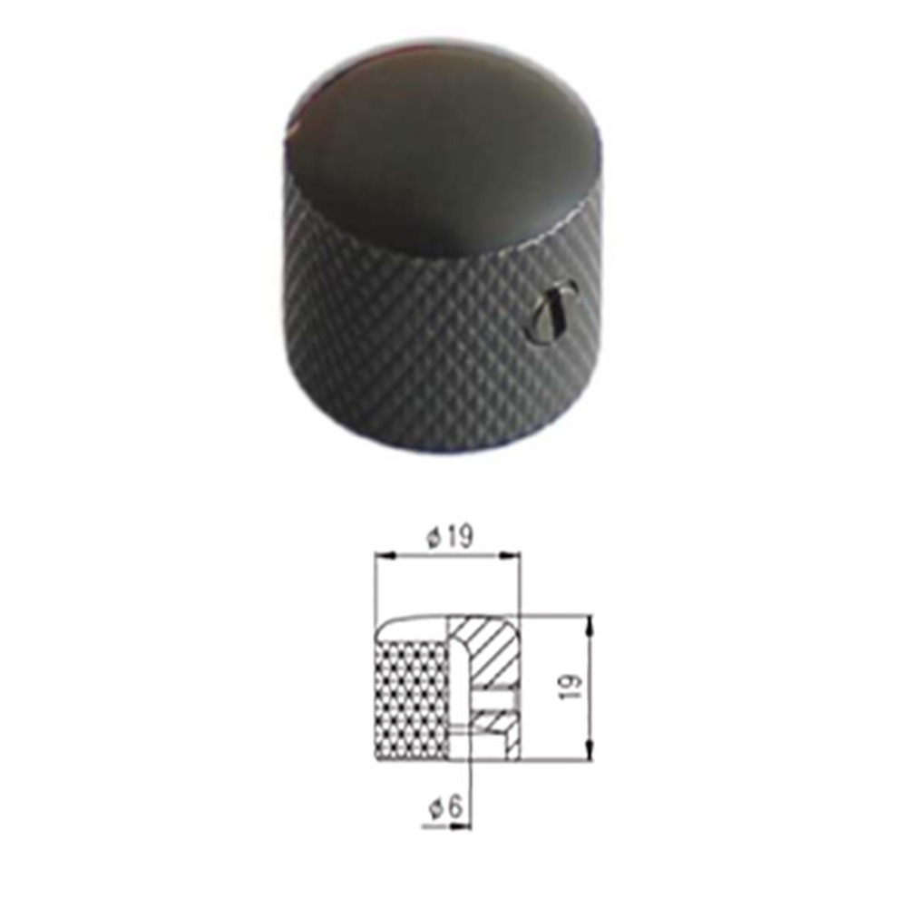 MSE MKN19B 메탈노브 검정색 1개 MKN-19-B Dome Knob Black (1) 1자드라이버스크류,돔노브,볼륨노브,톤노브,내경6mm