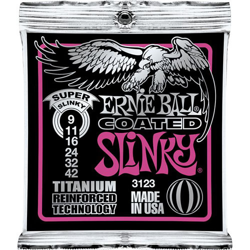 어니볼 3123 슈퍼슬링키 942 일렉줄 코티드 티타늄 Ernieball Super Slinky Coated Titanium 9-42 Elect String 9,11,16,24,32,42