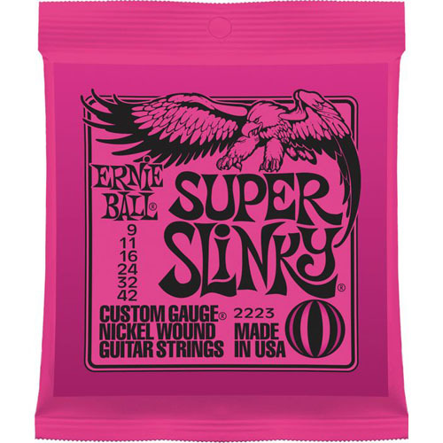 어니볼 2223 슈퍼슬링키 942 일렉줄 니켈와운드 Ernieball Super Slinky 9-42 Elect String Nickel Wound 9,11,16,24,32,42