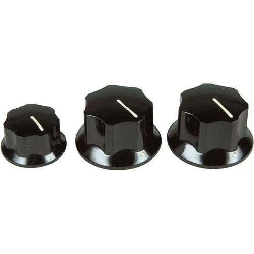 펜더 재즈베이스 노브 3개 (2볼륨1톤) Fender JAZZ BASS KNOBS, BLACK (2 LARGE, 1 SMALL) (SET OF 3) 렌치고정타입 099-1370-000,0991370000