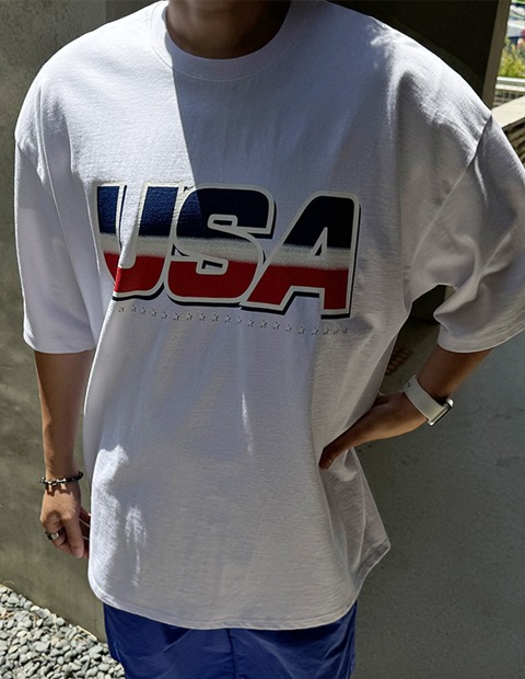 USA 나염 반팔 티셔츠