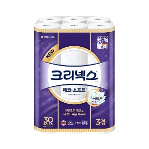 [070287] 크리넥스 데코소프트  30mx30롤(3겹) X3 /화장실용/두루마리화장지/유한킴벌리/백합몰