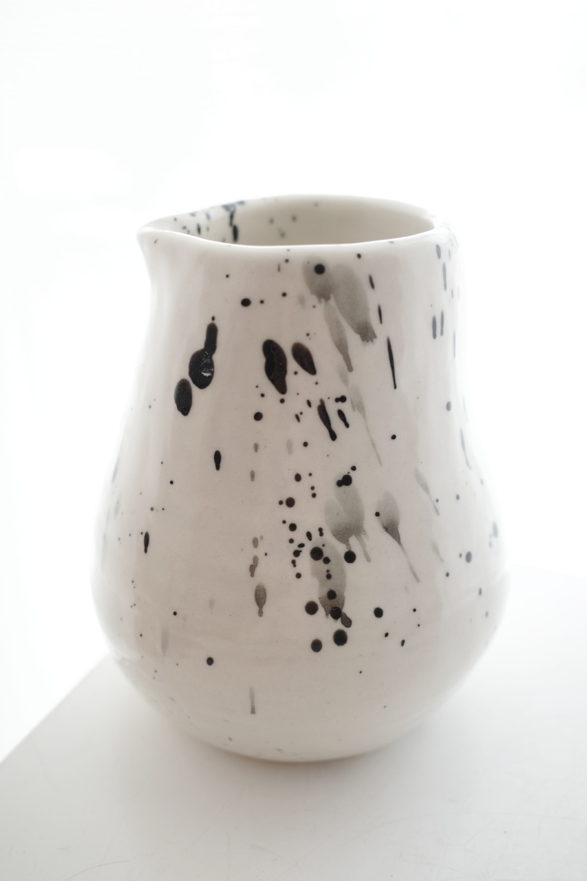 black painted vase