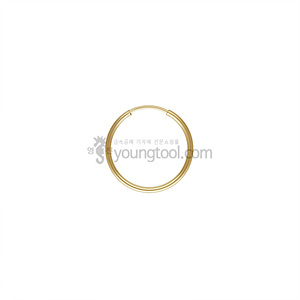 14K 옐로우 골드필드 엔드리스 후프 이어링 장식 (1.25T x 16 mm)