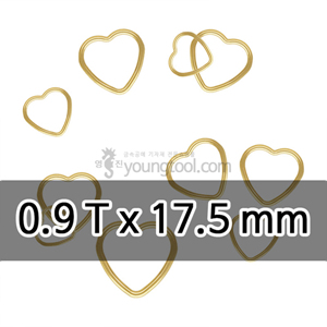 [수입구매대행] 14K 옐로우 골드필드 하트 클로즈 ㅇ링 장식 (0.9T x 17.5 mm)