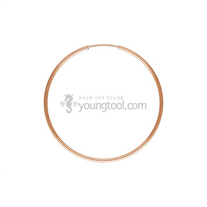 14K 핑크 골드필드 엔드리스 후프 이어링 장식 (1.25T x 38 mm)