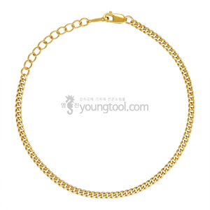 14K 옐로우 골드필드 팔찌 체인 (커브 컷팅/2.3 mm)