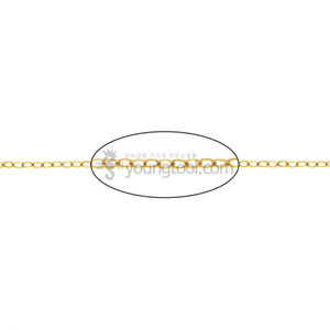 14K 옐로우 골드필드 체인 (플랫 케이블/1.3 mm)