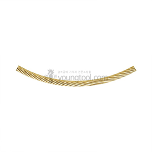 [수입구매대행] 14K 옐로우 골드필드 물결꽈베기형 민자 곡선 튜브비즈 장식 (1.5T x 30 mm)