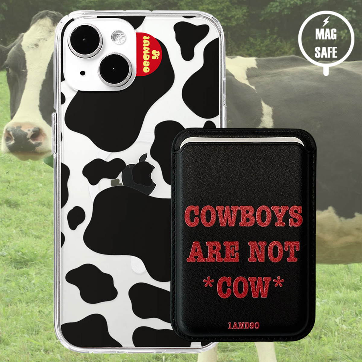 [SET] COWBOYS ARE NOT COW MAG SAFE CASE+WALLET BLACK