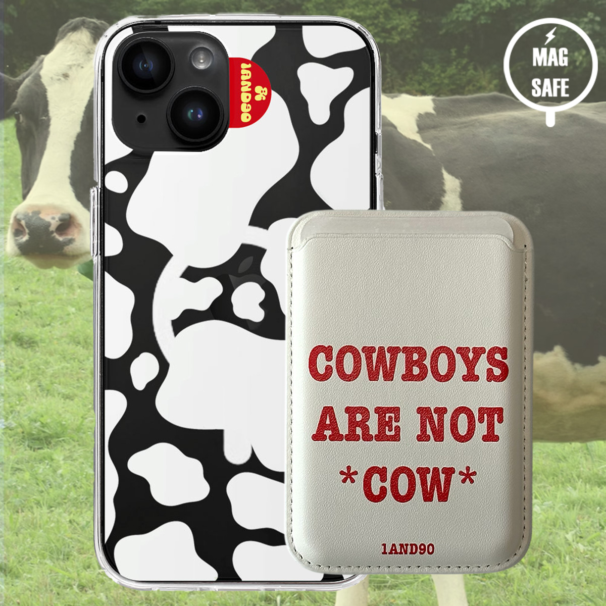 [SET] COWBOYS ARE NOT COW MAG SAFE CASE+WALLET WHITE