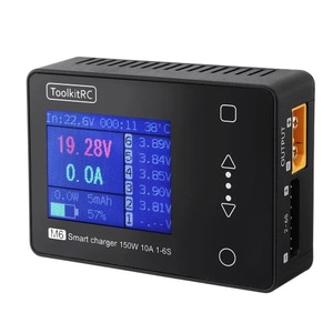 ToolkitRC M6 V2 DC 150W 10A LCD 2-6S Lipo 배터리 스마트 밸런스 충전기 방전기 전압 서보 검사기 수신기 신호 테스터