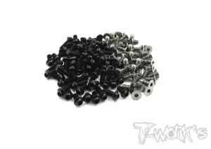 TASSU-A800FX 64 Titanium &amp;7075-T6 (UFO Head) Black Screw set 77pcs.(For Awesomatix A800FX )