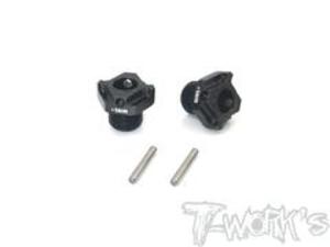 TWORKS TO-245-A1 Black Hard Coated 7075-T6 Alum.Light Weight Wheel Hub+1mm ( Team Associated RC8 B4 B3.1/B3 ) 2pcs.