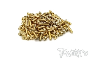 GSSU-X12&#039;21 Gold Plated Steel UFO Screw Set 74pcs. ( For Xray X12 2021 EU/US )