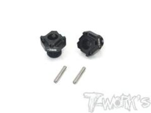 TWORKS TO-245-A2 Black Hard Coated 7075-T6 Alum.Light Weight Wheel Hub+2mm ( Team Associated RC8 B4 B3.1/B3 ) 2pcs.