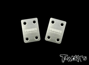 매장입고 TWORKS TO-220-MBX8 Stainless Steel Rear Chassis Skid Protector ( Mugen MBX-8/Mugen MBX8 ECO ) 2pcs.