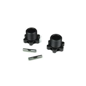 TKR5071X Wheel Hubs (17mm lightened aluminum gun metal anodized w/pins 2pcs) - NO OFFSET