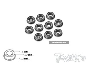 BB-483F-10 4x8x3mm 정밀 볼 플랜지 베어링(10개)