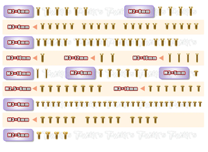 TWORKS GSS-BD11 Gold Plated Steel Screw Set 128pcs. ( For Yokomo BD11 )