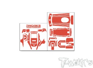 Red TS-072R 3D Graphite Radio Skin Sticker ( For Futaba T3PV ) 6colors