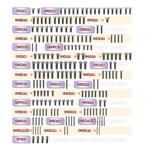 TSSU-N1 64 Titanium Screw set ( UFO Head ) 191pcs.( For Agama N1 )