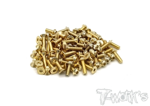 GSSU-BD10 Gold Plated Steel UFO Screw Set 135pcs. ( For Yokomo BD10 )