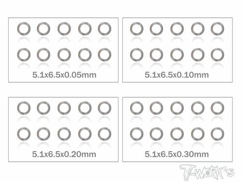 입고완료 TWORKS TA-095-5 5mm 심 와셔 세트 (0.05,0.1,0.2,0.3mm 각 10 개)