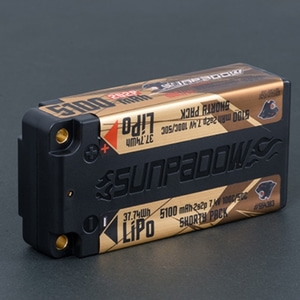 SUNPADOW 5100mAh-2S2P-7.4V-100C  50C Lipo 배터리 쇼티 팩