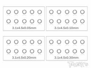 입고완료 TWORKS TA-095-3 3mm 심 와셔 세트 (0.05,0.1,0.2,0.3mm 각 10 개)