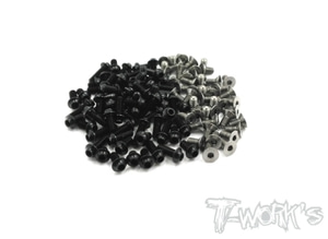 TASSU-BD9 64 Titanium &amp;7075-T6 (UFO Head)Black Screw set 129pcs.(For Yokomo BD9)