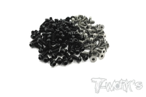 TASSU-T4&#039;21 64 Titanium &amp;7075-T6(UFO Head) Black Screw set 117pcs.( For Xray T4&#039;21 )